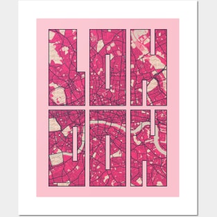 London, England City Map Typography - Blossom Posters and Art